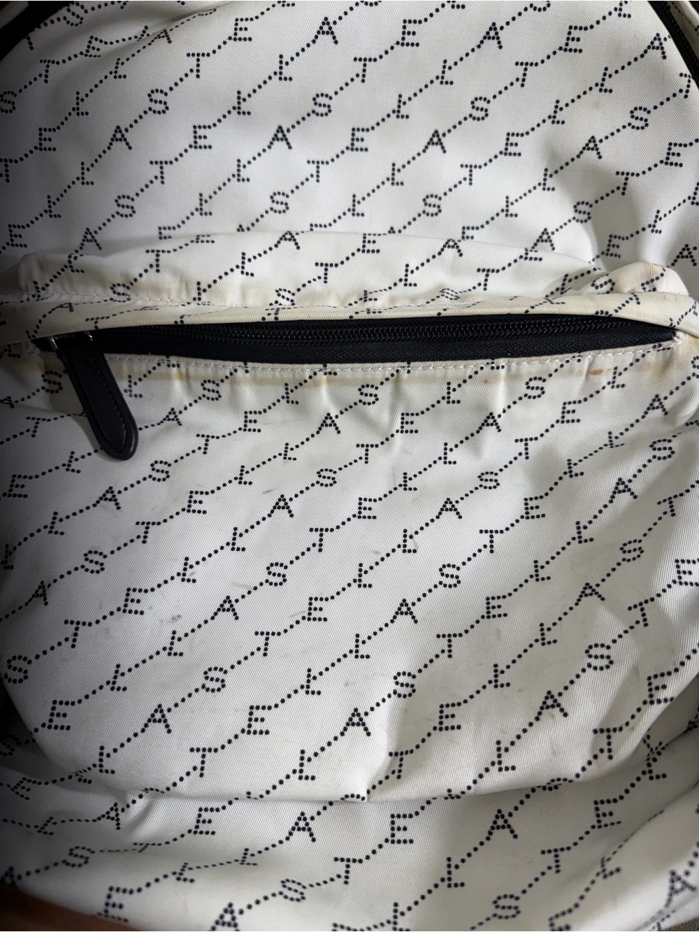 Stella McCartney Black & White Logo Strap Backpack - Picture 4 of 6